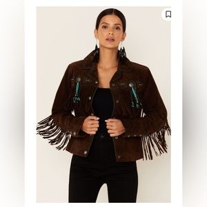 Scully black boar fringe xxl jacket